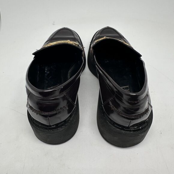 Zara Loafer Shoes Womens Size 39  Patent Leather Horsebit Chunky Heel Y2K - Picture 8 of 13